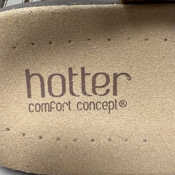 Hotter Womens Flare Brown, Taupe and‎ Cream Leather Sandal Size  9.5 - Picture 5 of 9